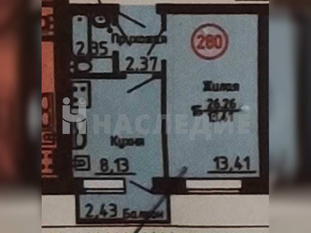 1-комнатная квартира, 26.26 м2 3/3 этаж, Андреевский, ул. Генерала армии Маргелова - фото 8